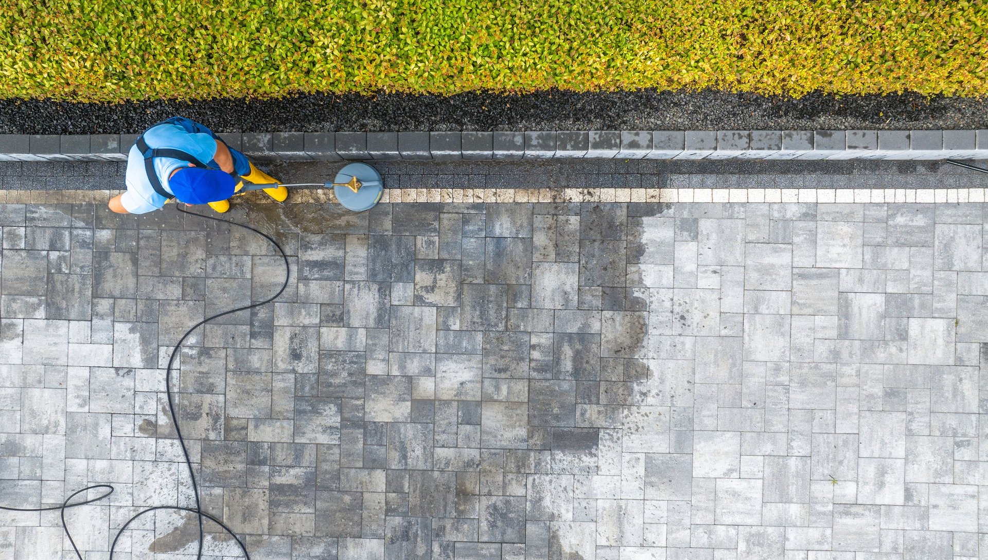 Clean sealed pool deck pavers around a Florida swimming pool showing professional finish in Marion County
