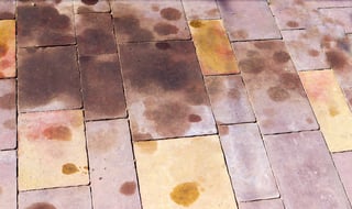 Cloudy white peeling paver sealer on a driveway in Marion County FL