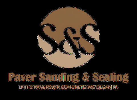 Paver Sanding and Sealing logo with stylized S&S letters in a circular emblem and company name with tagline below