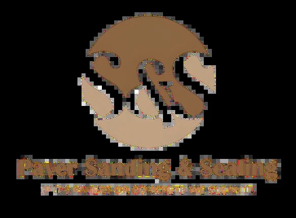 Paver Sanding and Sealing logo with circular brown emblem and company name tagline